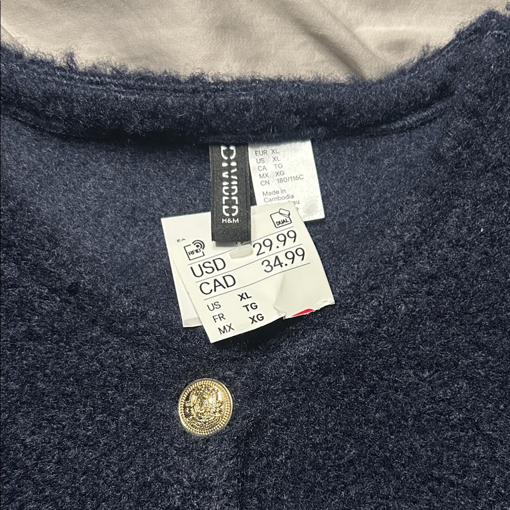 H&M Navy Blue Cardigan with Gold Buttons - Picture 8 of 8
